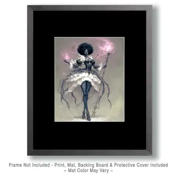Pink Fire Fairy Art Print - Fairies 8"x10" Artwork