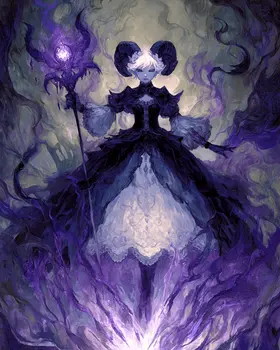 Purple Fire Fairy Art Print - Fairies 8"x10" Artwork