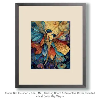 First Fairy Kiss Art Print - Fairies 8"x10" Artwork