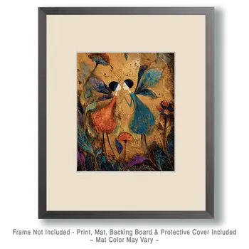 Folk Fairy Love Art Print - Fairies 8"x10" Artwork