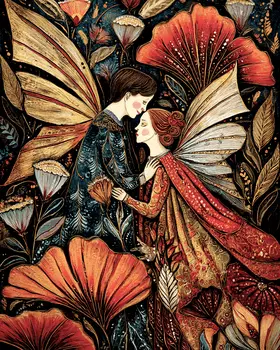 Fairy Romance Art Print - Fairies 8"x10" Artwork