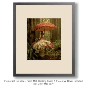 Fairy Caught in the Rain - Fairy Art Print - Fairies 8"x10" Artwork