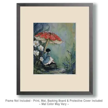 Fairy Waiting Out the Rain - Fairies 8"x10" Artwork
