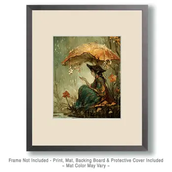 Fairy Hoping the Rain Ended Fairy Art Print - Fairies 8"x10" Artwork