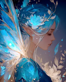 Blue Light Fairy - Fairy Art Print - Fairies 8"x10" Artwork