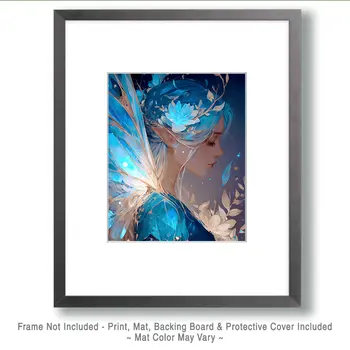 Blue Light Fairy - Fairy Art Print - Fairies 8"x10" Artwork