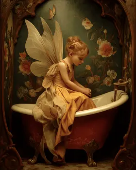 Fairy Testing the Water Art Print - Fairies 8"x10" Artwork