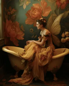 Fairy Waiting in Parlor Art Print - Fairies 8"x10" Artwork