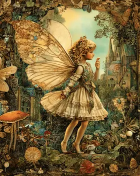 Fae Montage #7 - Fairies Wall Art Prints – 8″x10″ Artwork for 11″x14″ Frame