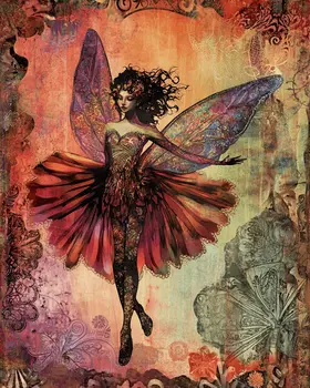 Vintage Victorian Fae Montage - Fairies Wall Art Prints – 8″x10″ Artwork for 11″x14″ Frame
