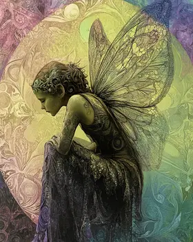 Solemn Morning Fae - Fairies Wall Art Prints – 8″x10″ Artwork for 11″x14″ Frame