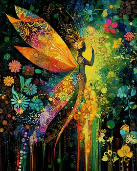Sprite Magic - Fairies Wall Art Prints – 8″x10″ Artwork for 11″x14″ Frame