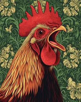 Rooster's Crow - Chicken Art Prints - 8"x10" Artwork for 11"x14" Frame