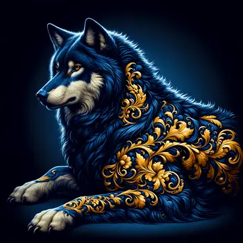 Wolf Filigree Wildlife Art Prints - 8"x8" Artwork for 12"x12" Frame