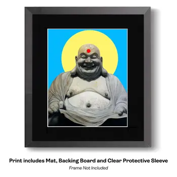 Buddha Boy - Zen Art for Meditation Home Decor Wall Art Prints – 8″x10″ Artwork – 11″x14″ Beveled Mat
