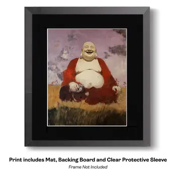 Buddha Boy - Zen Art for Meditation Home Decor Wall Art Prints – 8″x10″ Artwork – 11″x14″ Beveled Mat