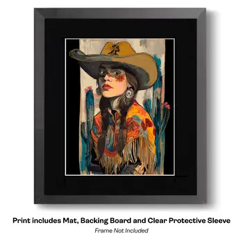 Spirit Twins - Turn Up the Volume; Southwestern Colorful Tones - 8"x10" Artwork for 11"x14" Frame