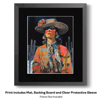 Spirit Twins - Turn Up the Volume; Southwestern Colorful Tones - 8"x10" Artwork for 11"x14" Frame