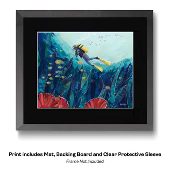 Vintage Scuba Diver 8”x10” Art Print