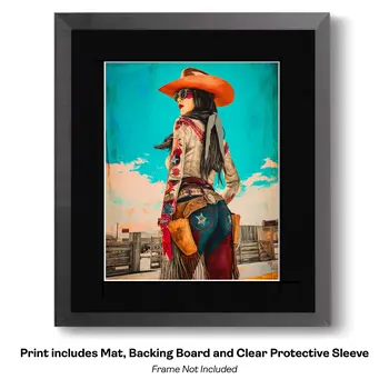 Spirit Twins - Turn Up the Volume; Southwestern Colorful Tones - 8"x10" Artwork for 11"x14" Frame