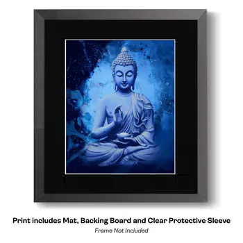 Buddha Boy - Zen Art for Meditation Home Decor Wall Art Prints – 8″x10″ Artwork – 11″x14″ Beveled Mat