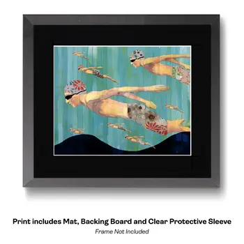 Vintage Scuba Diver 8”x10” Art Print