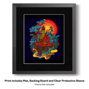 Buddha Boy - Zen Art for Meditation Home Decor Wall Art Prints – 8″x10″ Artwork – 11″x14″ Beveled Mat