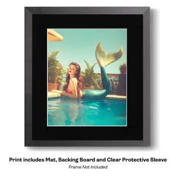 Mermaid Aqua Plunge Art Print - 8"x10" Artwork