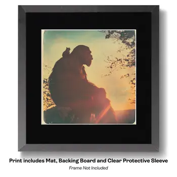 Bigfoot Training His Dog - Cryptids  8"x8" Artwork for 12"x12" Frame