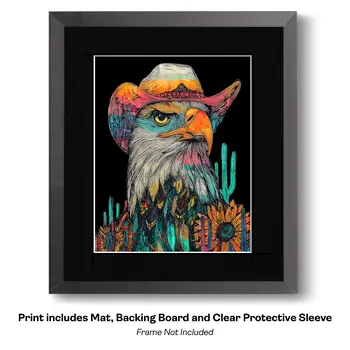 Spirit Twins - Turn Up the Volume; Southwestern Colorful Tones - 8"x10" Artwork for 11"x14" Frame