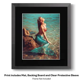 Mermaid Aqua Plunge Art Print - 8"x10" Artwork