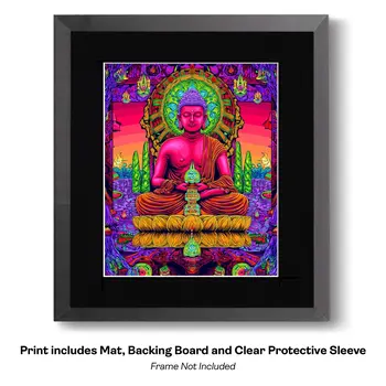 Buddha Boy - Zen Art for Meditation Home Decor Wall Art Prints – 8″x10″ Artwork – 11″x14″ Beveled Mat