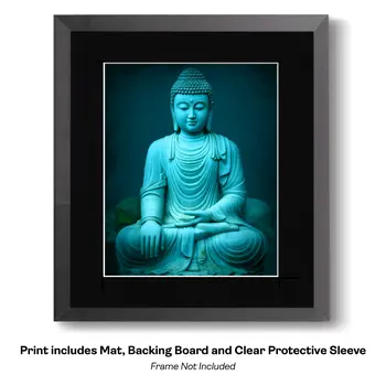 Buddha Boy - Zen Art for Meditation Home Decor Wall Art Prints – 8″x10″ Artwork – 11″x14″ Beveled Mat