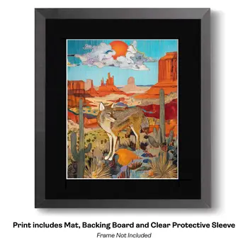 Spirit Twins - Turn Up the Volume; Southwestern Colorful Tones - 8"x10" Artwork for 11"x14" Frame