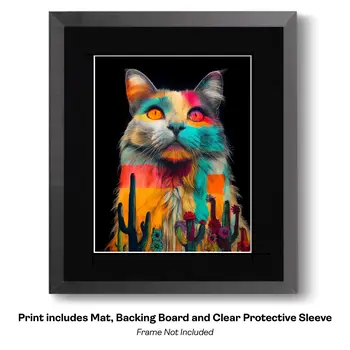 Spirit Twins - Turn Up the Volume; Southwestern Colorful Tones - 8"x10" Artwork for 11"x14" Frame