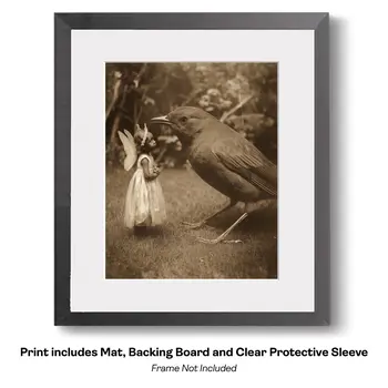Early Photo Evidence Victorian Era Fairy Art Print - Fairies 8"x10" Artwork