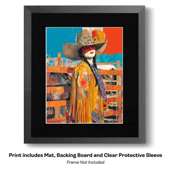 Spirit Twins - Turn Up the Volume; Southwestern Colorful Tones - 8"x10" Artwork for 11"x14" Frame