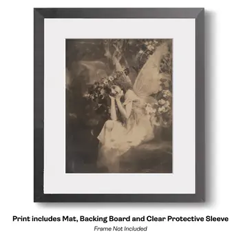 Early Photo Evidence Victorian Era Fairy Art Print - Fairies 8"x10" Artwork
