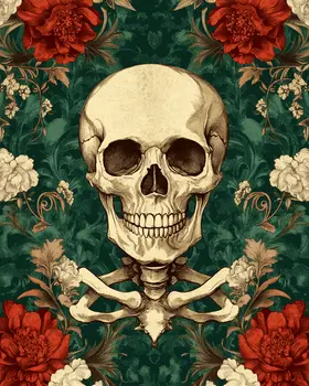 Goth Skull & Roses Art Prints - Gothic 8"x10" Artwork