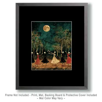 Coven of Goth Witch Skeletons Art Prints - Gothic 8"x10" Artwork