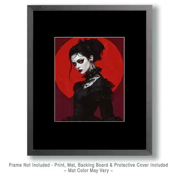 Goth Blood Moon Vampire - Gothic 8"x10" Artwork