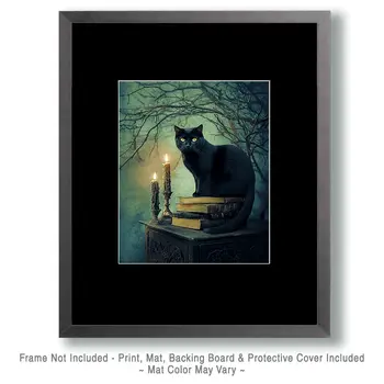Goth Black Cat Still-Life Art Prints - Gothic 8"x10" Artwork