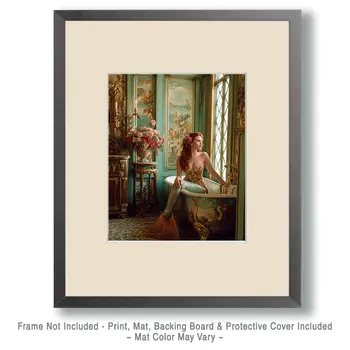 Mermaid in Venice Parlor Coastal Art Print - 8"x10" Artwork