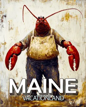 Lobsterman Maine Souvenir - Maine Souvenir Art Prints - 8"x10" Artwork