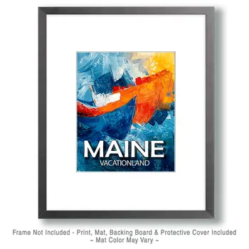 Ships in Storm - Maine Souvenir Art Prints - 8"x10" Artwork