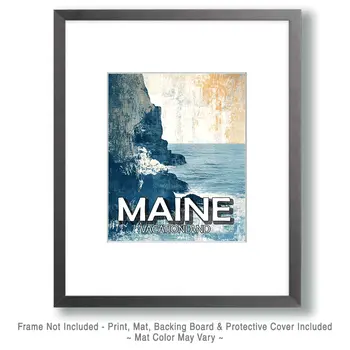 Northern Cliffs - Maine Souvenir Art Prints - 8"x10" Artwork