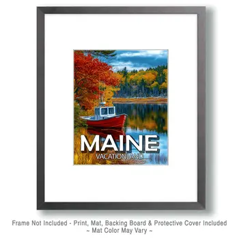 Moored for the Evening - Maine Souvenir Art Prints - 8"x10" Artwork