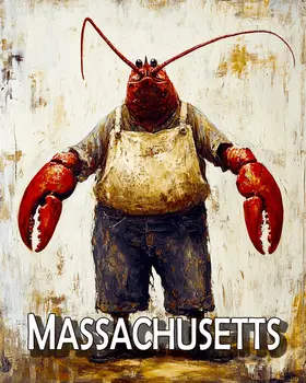 Lobsterman - Massachusetts Souvenir Art Prints - 8"x10" Artwork