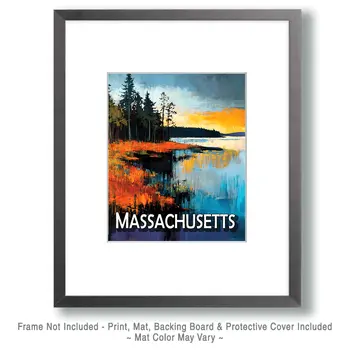 Evening Estuary - Massachusetts Souvenir Art Prints - 8"x10" Artwork