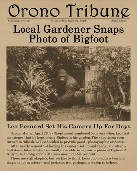 Bigfoot Vintage Newspaper Story Art Print - 8"x10" Artwork